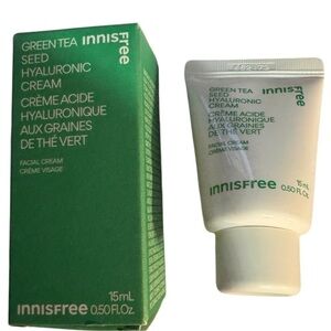 New in Box Innisfree Green Tea Seed Hyaluronic Acid Cream Facial Cream .50 fl oz